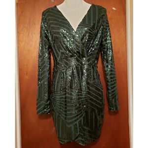 Green Banjul Sequins Dress